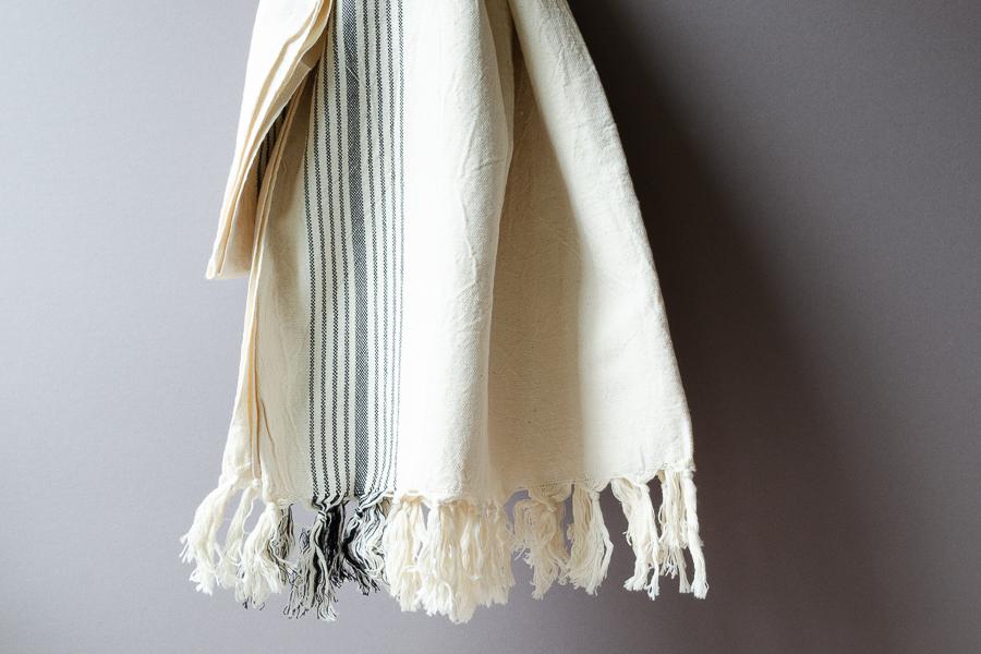 Black Linen Towel - Indigo Traders