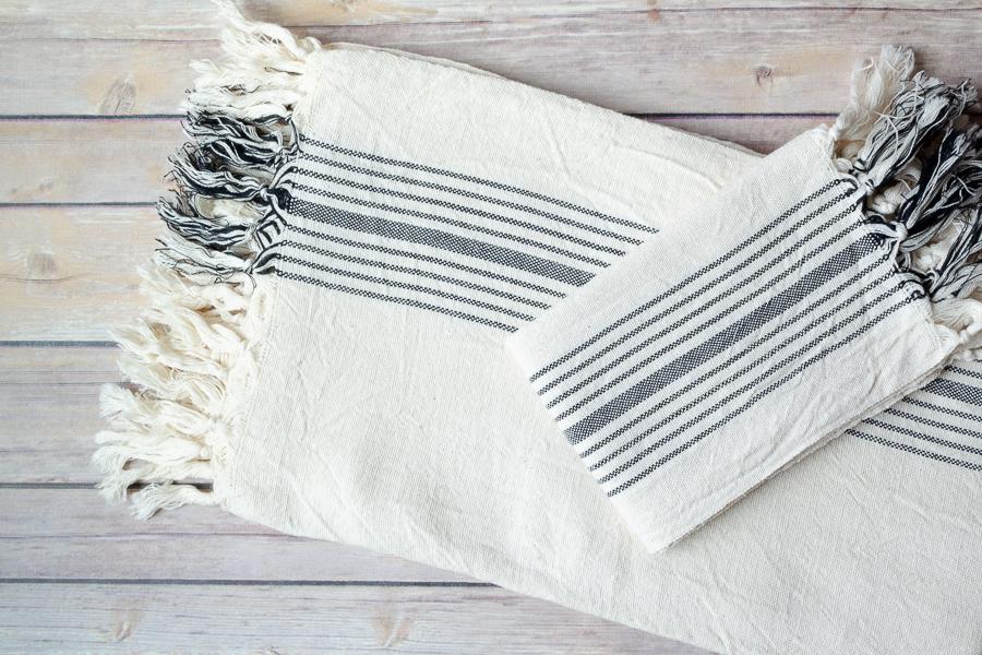 Black Linen Towel - Indigo Traders