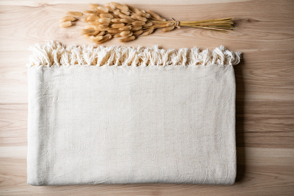 Herringbone Linen Blanket