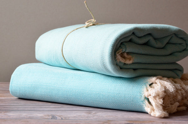 Herringbone Cotton Throw - Indigo Traders