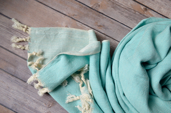 Herringbone Cotton Throw - Indigo Traders