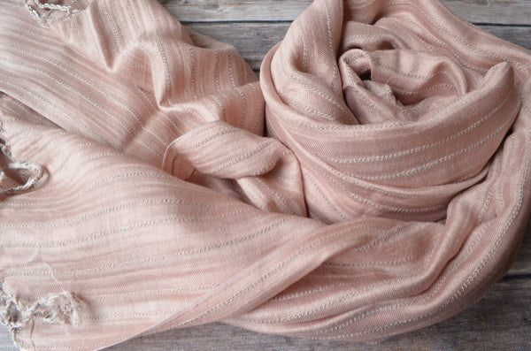 Hand-loomed Silk Scarf - Rose - Indigo Traders