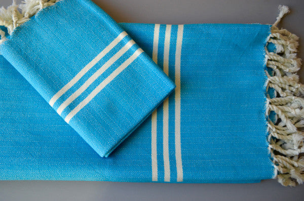 Fringeless Turkish Towels - Indigo Traders