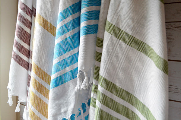 Herringbone Bath Towel - Indigo Traders