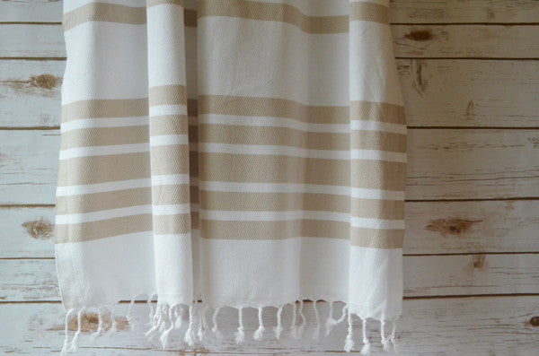 Herringbone Towels - Beige - Indigo Traders