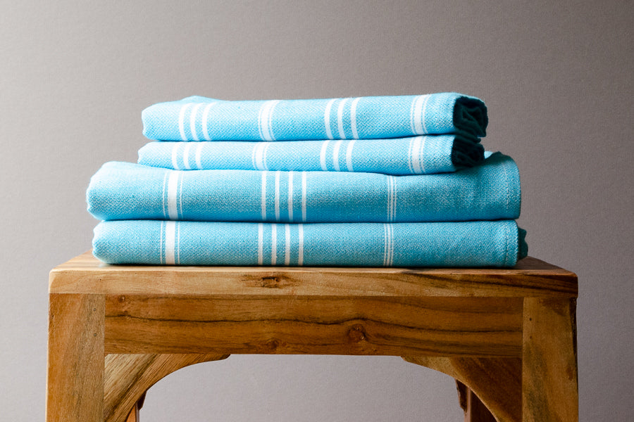 Fringeless Turkish Towels - Indigo Traders