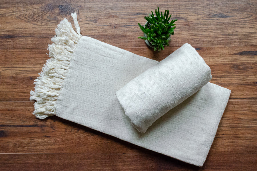 Herringbone Linen Throw