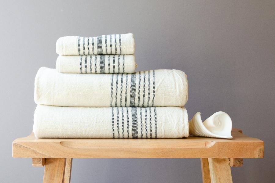 Black Linen Towel - Indigo Traders