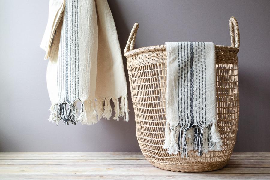Black Linen Towel - Indigo Traders