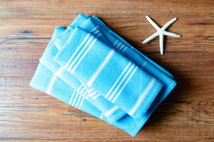 Fringeless Turkish Towels - Indigo Traders