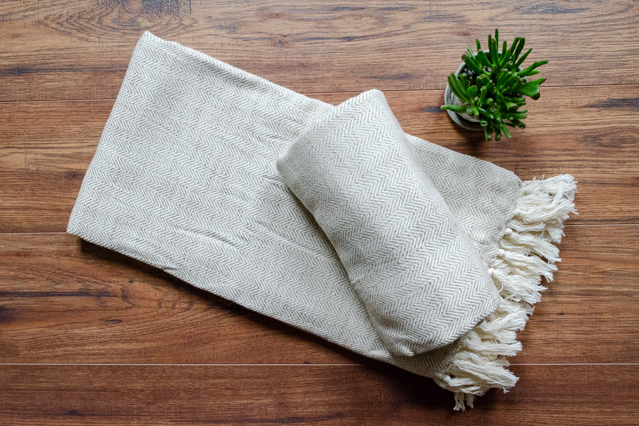 Herringbone Linen Throw