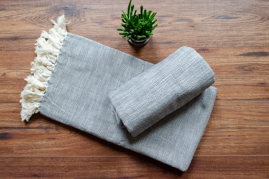 Herringbone Linen Throw