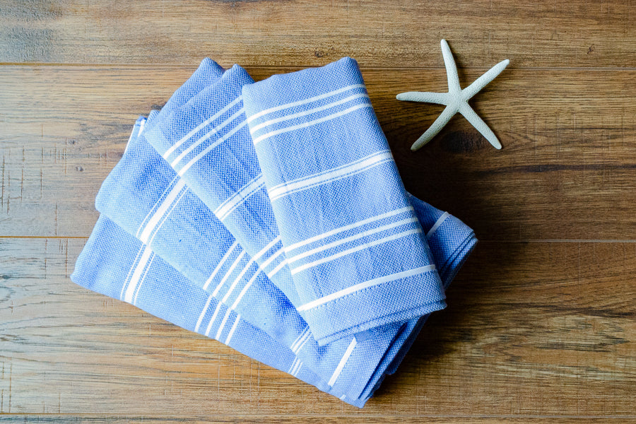 Fringeless Turkish Towels - Indigo Traders