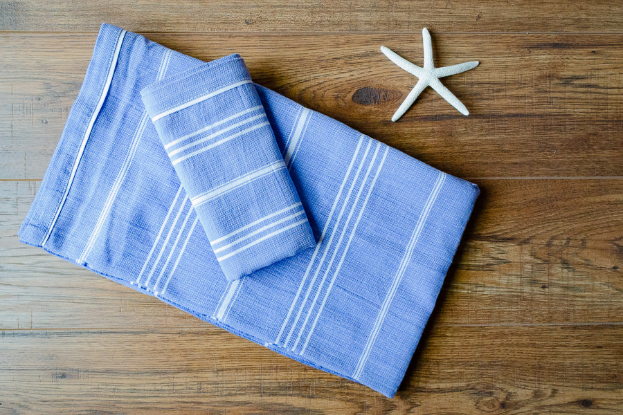 Fringeless Turkish Towels - Indigo Traders